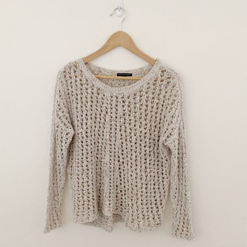 AMERICAN EAGLE | Wide Knit Speckled Tan Sweater